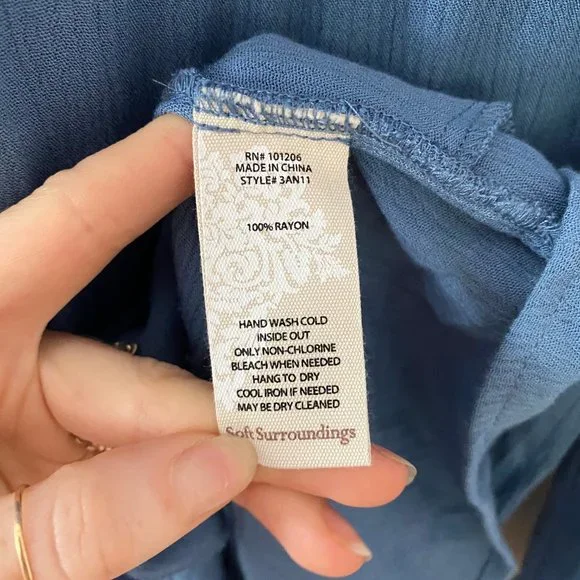 Soft Surroundings Blue Peplum Button Up Tunic - Picture 7 of 8